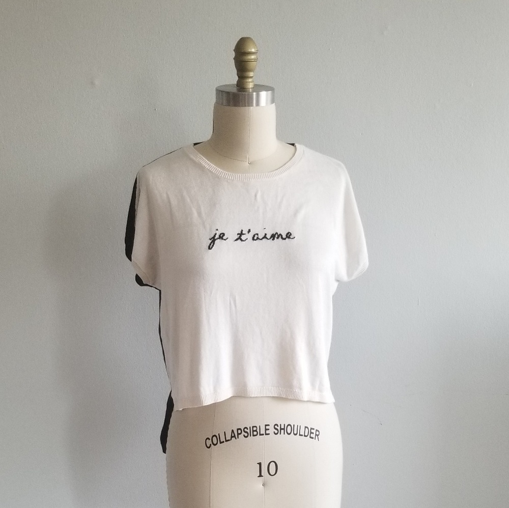 Central Park West high low french knit t shirt